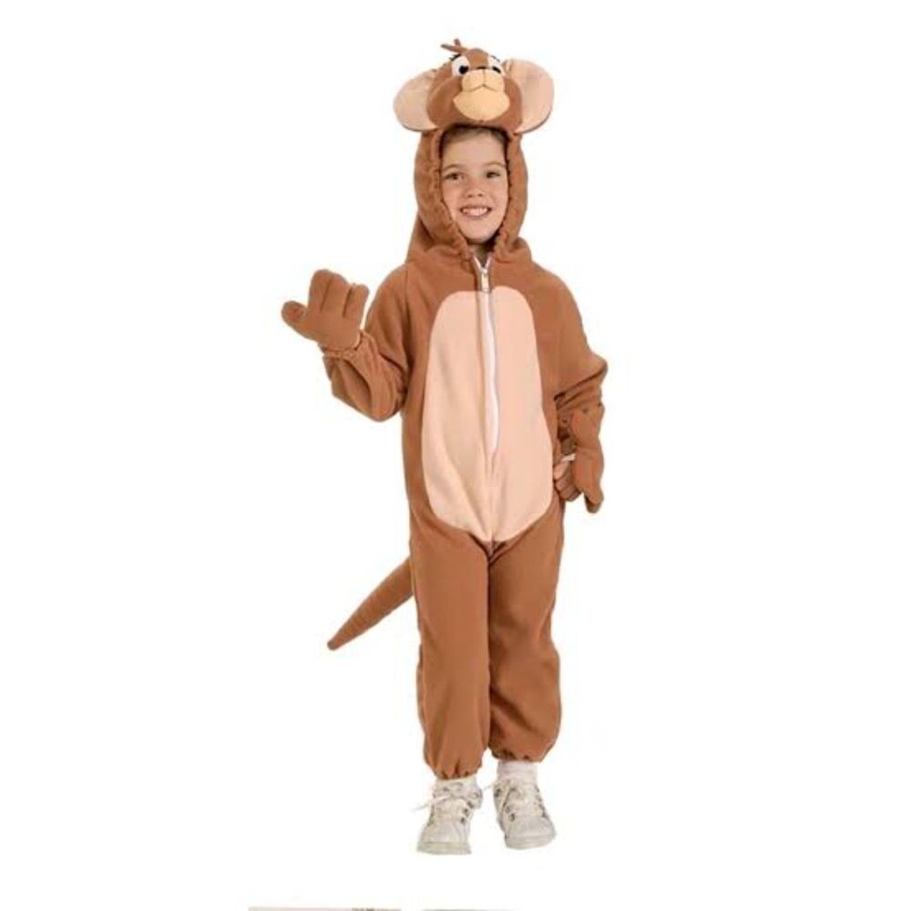 Tom & Jerry Cartoon Mouse Kids Halloween Costume Hooded Onesie Suit 2-3T